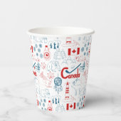 Kanada | Muster der Symbole Pappbecher (Rückseite)