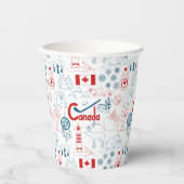 Kanada | Muster der Symbole Pappbecher (Vorderseite)