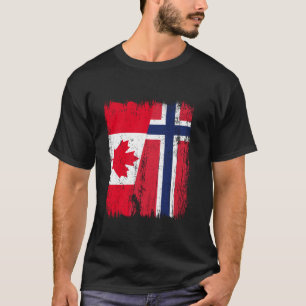 Kanada Norwegen Halbfahne Kanadische Anfänger T-Shirt