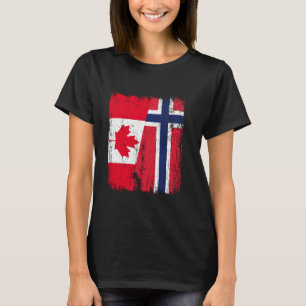 Kanada Norwegen Halbflagge Kanadische Norwegische T-Shirt
