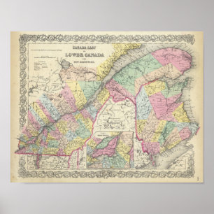 Kanada Ost- oder Niederkanada und Neubraunschweig Poster