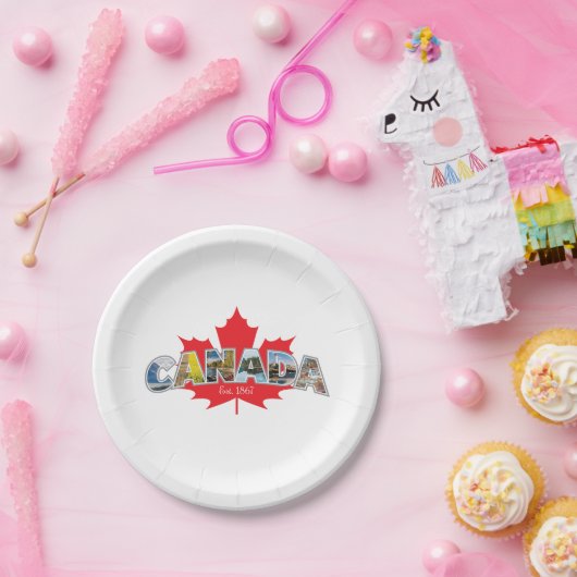 "Kanada Osten. 1867" mit Ahornleaf Grafik Pappteller (Party)