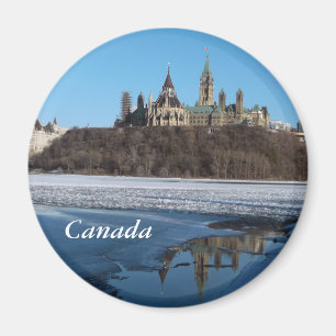 Kanada Parlamentsgebäude Ansicht vom Ottawa-Fluss Magnet