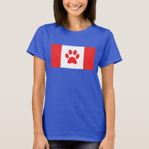 Kanada Pfote Flagge - Lustige kanadische Flagge T-Shirt