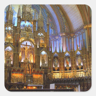 Kanada, Quebec, Montreal. Innenraum von Notre Quadratischer Aufkleber