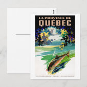 Kanada Quebec Vintage Poster wiederhergestellt Postkarte (Vorne/Hinten)