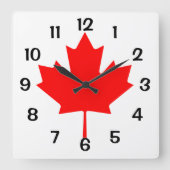 Kanada Red Maple Leaf Quadratische Wanduhr (Vorderseite)