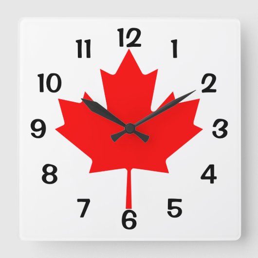 Kanada Red Maple Leaf Quadratische Wanduhr (Vorderseite)