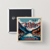 Kanada Reiseplakat Button (Vorne & Hinten)