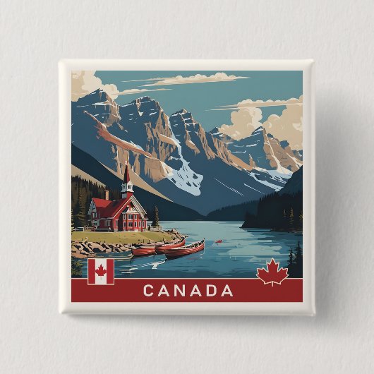 Kanada Reiseplakat Button (Vorderseite)