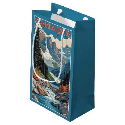 Kanada Reiseplakat Kleine Geschenktüte (Rückseite Schrägansicht)