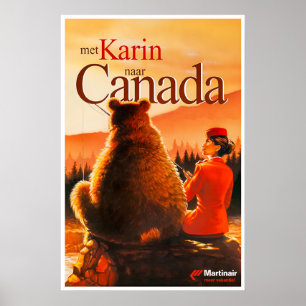 Kanada Reiseplakat Martinair Kunst Stewardess Poster