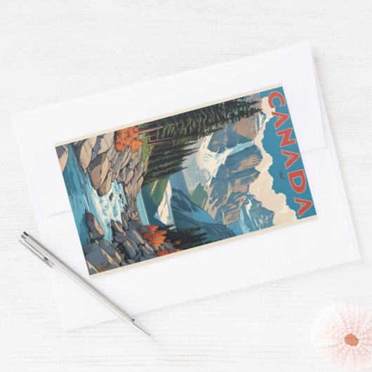 Kanada Reiseplakat Rechteckiger Aufkleber (Umschlag)