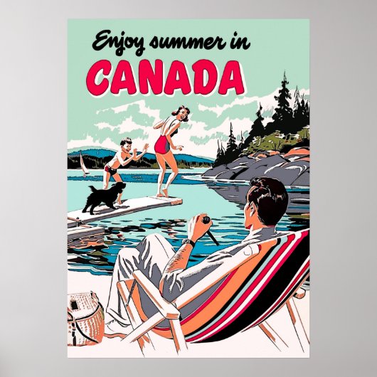 Kanada Retro Vintage Travel Poster (Vorne)