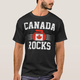 Kanada Rocks kanadische Flagge Funny Curling Fan T-Shirt
