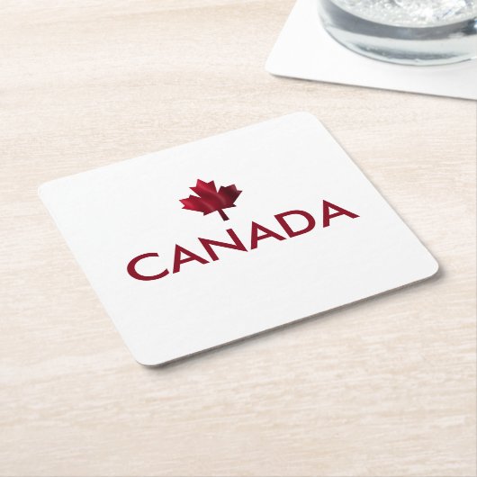 Kanada Rotapfelleder Rechteckiger Pappuntersetzer (angewinkelt)