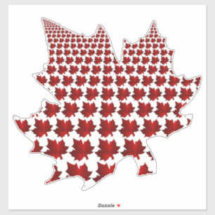 KANADA Rote Ahornblättern in einem Leaf STICKER