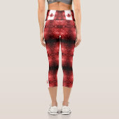 Kanada - rote Glitzern Capri Leggings (Rückseite)