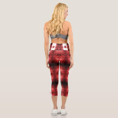 Kanada - rote Glitzern Capri Leggings (Rückseite)