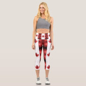 Kanada - rote Glitzern Capri Leggings (Vorderseite)