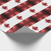 Kanada - rote Glitzern Geschenkpapier (Ecke)