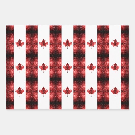 Kanada - rote Glitzern Geschenkpapier Set (Vorderseite 3)