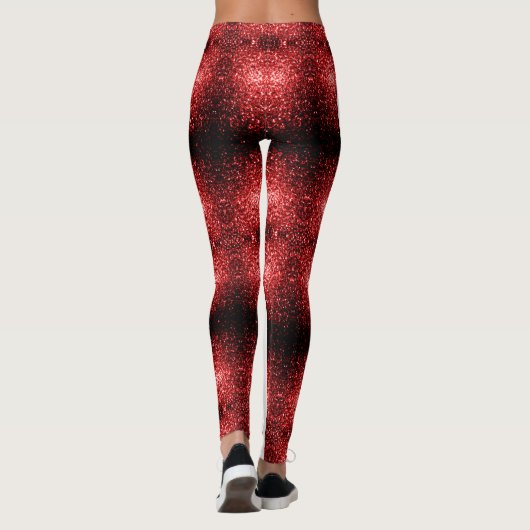 Kanada - rote Glitzern Leggings (Rückseite)