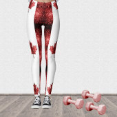 Kanada - rote Glitzern Leggings