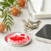 KANADA, roter Ahornleaf Schlüsselanhänger (Seite)