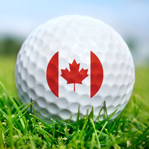 Kanada - Roter und weiße kanadische Flagge - Ahorn Golfball