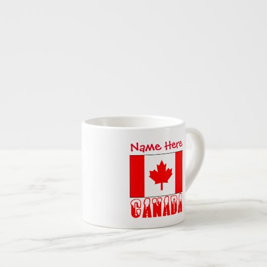 Kanada Schneekanadische Flagge Red Personalization Espressotasse (Vorderseite Rechts)