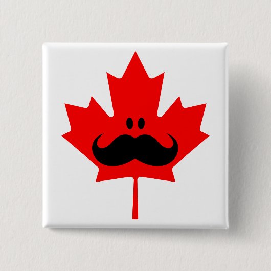 Kanada-Schnurrbart - ein Schnurrbart auf Rotahorn Button (Vorderseite)