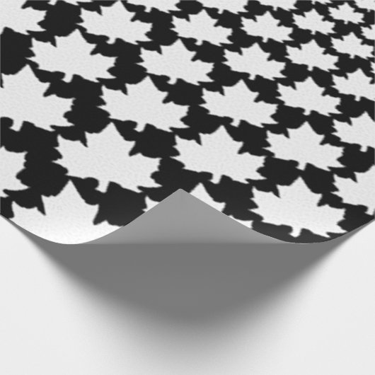 KANADA Schwarz-Weiß-Ahornblättern Umhüllungspapier Geschenkpapier (Ecke)