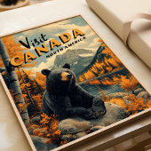 Kanada Schwarzbär Vintage Reise Poster