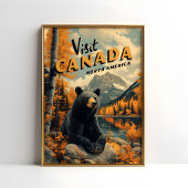 Kanada Schwarzbär Vintage Reise Poster
