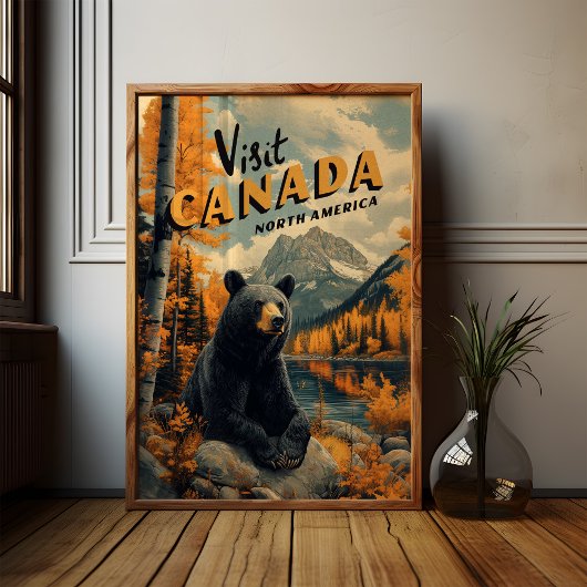 Kanada Schwarzbär Vintage Reise Poster