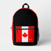 Kanada, schwarzer Rucksack, kanadische Flagge / pa Bedruckter Rucksack (Vorderseite)
