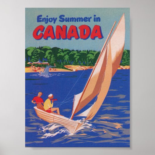 Kanada, Segelboot, Vintage Travel Poster (Vorne)