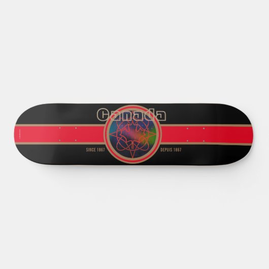 Kanada seit 1867 Aurora (Schwarz) Skateboard (Horizontal)