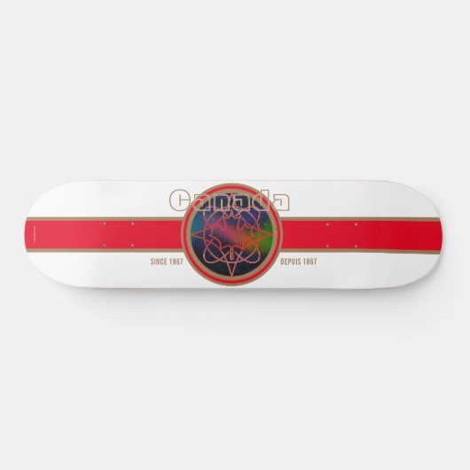 Kanada seit 1867 Aurora (Weiß) Skateboard (Horizontal)