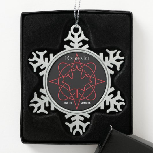 Kanada seit 1876 schneeflocken Zinn-Ornament (Box)