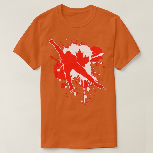 Kanada Skater Ice Skaten T-Shirt (Design vorne)