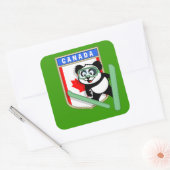 Kanada Ski-Springen Panda Quadratischer Aufkleber (Umschlag)