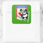Kanada Ski-Springen Panda Quadratischer Aufkleber (Tasche)