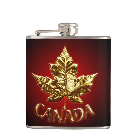 Kanada Souvenir Flask Gold Medaille Kanada Flasche Flachmann (Vorderseite)