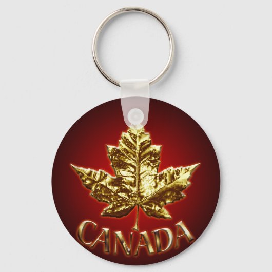 Kanada Souvenir Key Chain Gold Chrome Maple Leaf Schlüsselanhänger (Vorderseite)