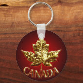 Kanada Souvenir Key Chain Gold Chrome Maple Leaf Schlüsselanhänger (Vorderseite)