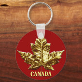 Kanada Souvenir Key Chain Gold Chrome Maple Leaf Schlüsselanhänger (Vorderseite)