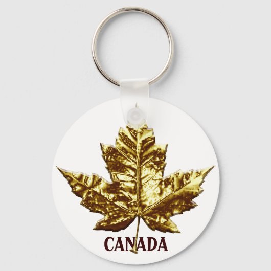 Kanada Souvenir Key Chain Gold Chrome Maple Leaf Schlüsselanhänger (Vorderseite)