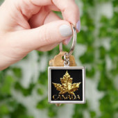 Kanada Souvenir Key Chain Gold Chrome Maple Leaf Schlüsselanhänger (Hand)
